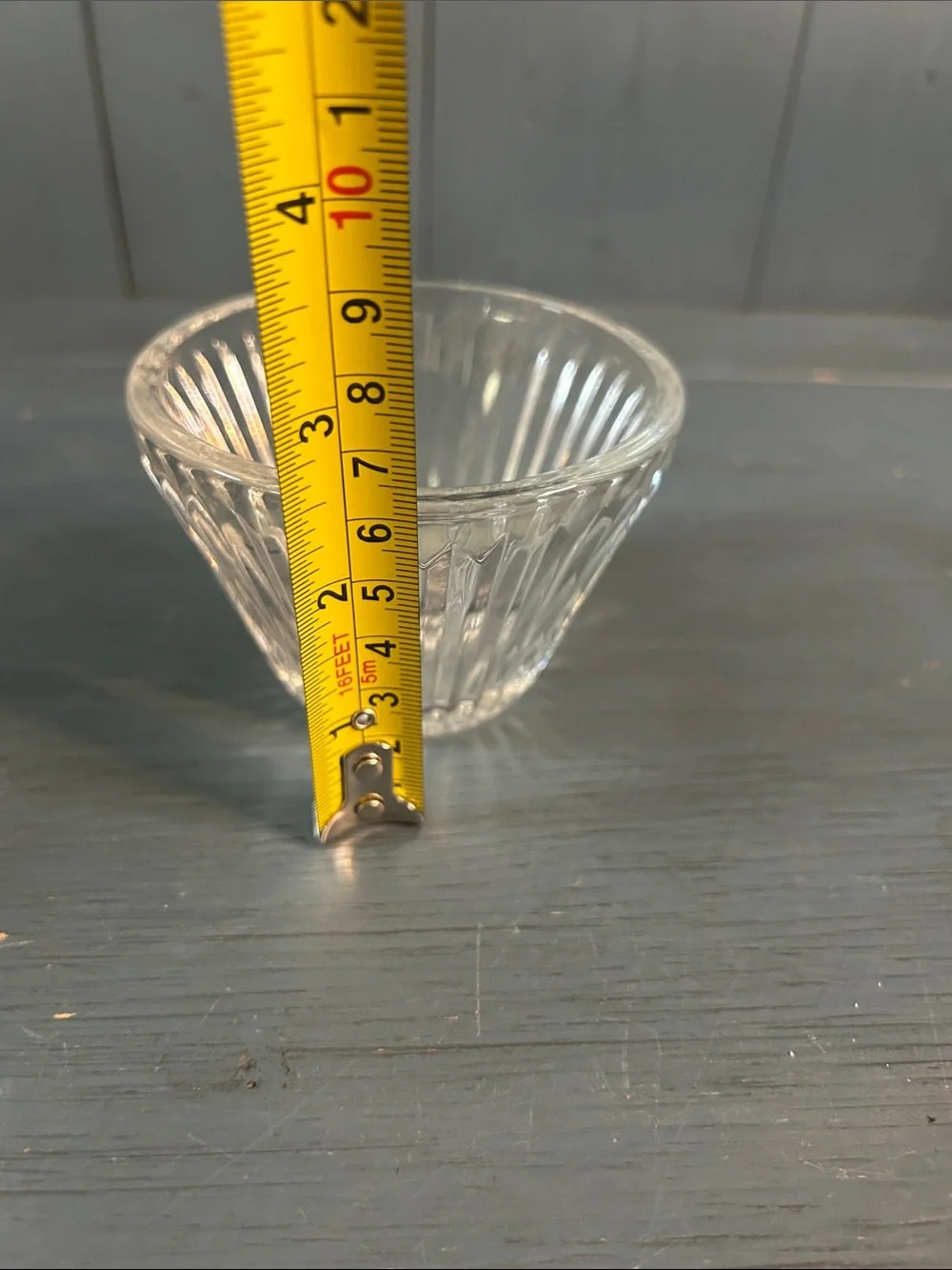 Vintage Clear Glass Ribbed Serving Mini Bowl - Home Dining